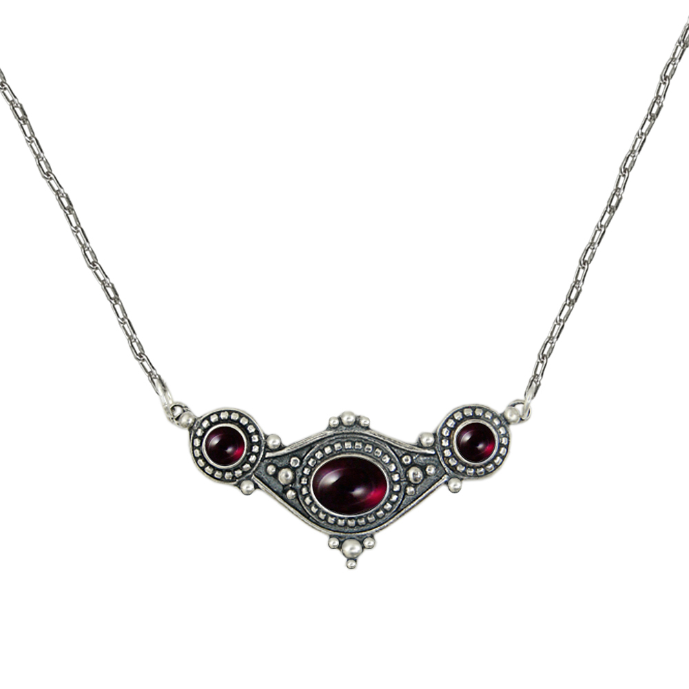 Sterling Silver Necklace With Garnet
